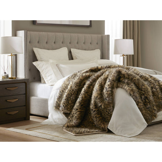 Botswana Animal Print Faux Fur Throw Blanket - Leopard