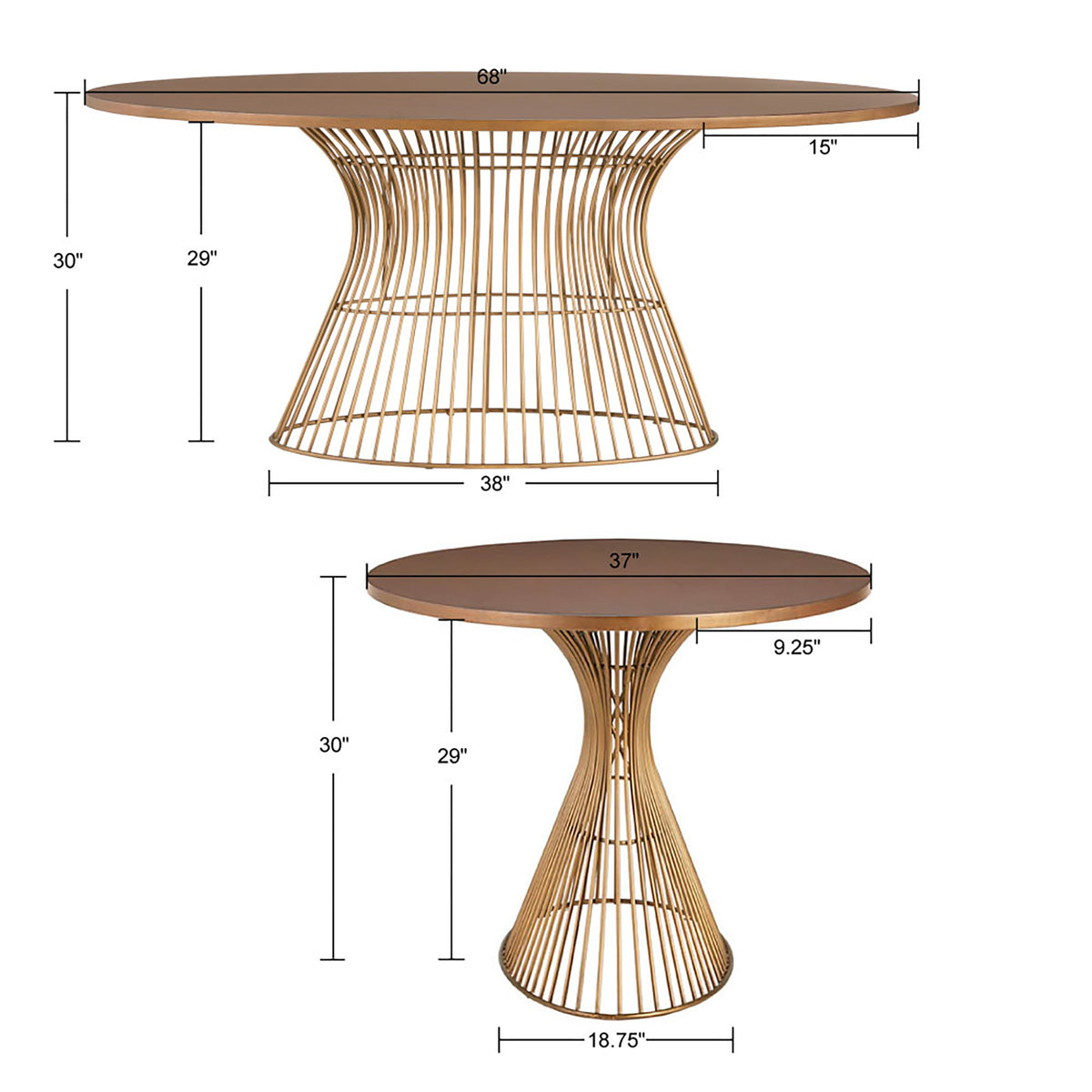 Mercer Oval Dining Table - Bronze