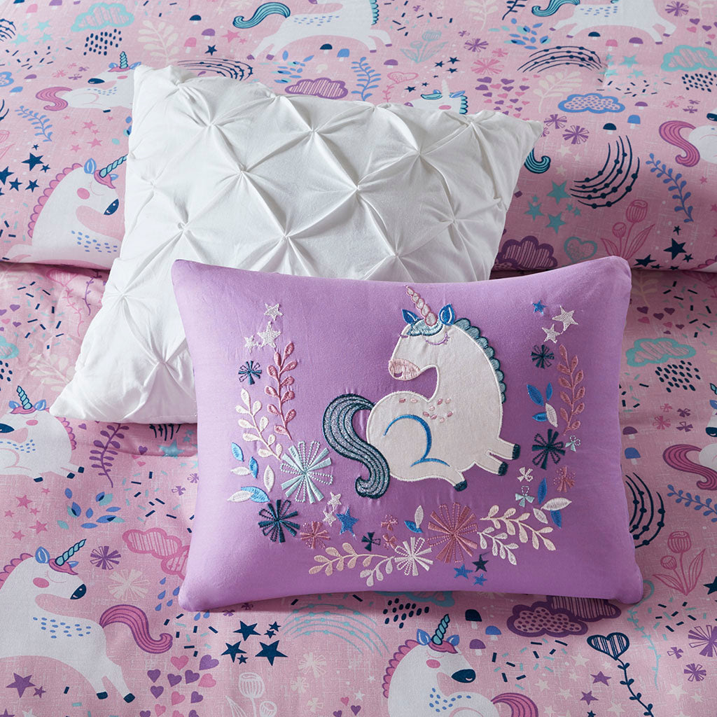 Lola Unicorn Cotton Comforter Set - Pink