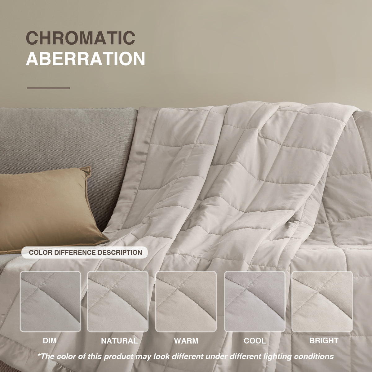 Windom Lightweight Down Alternative Blanket with Satin Trim - Grey