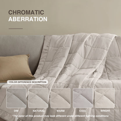 Windom Lightweight Down Alternative Blanket with Satin Trim - Grey