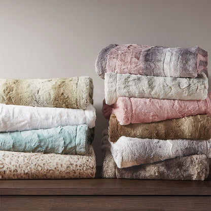 Zuri Oversized Faux Fur Throw - Blush