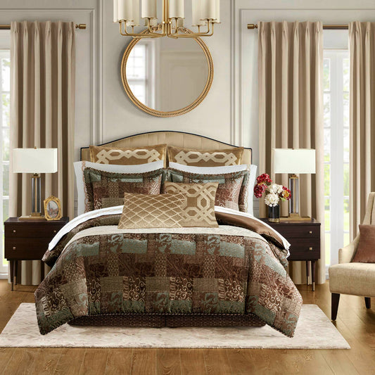 Galleria 4 Piece Comforter Set - Brown
