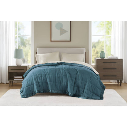 Windom Lightweight Down Alternative Blanket with Satin Trim - Teal