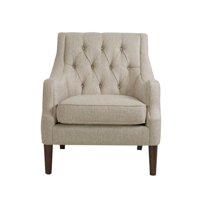 Qwen Button Tufted Accent Chair - Beige