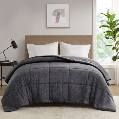Comfort Cool Jersey Knit Oversized Down Alternative Comforter - Black