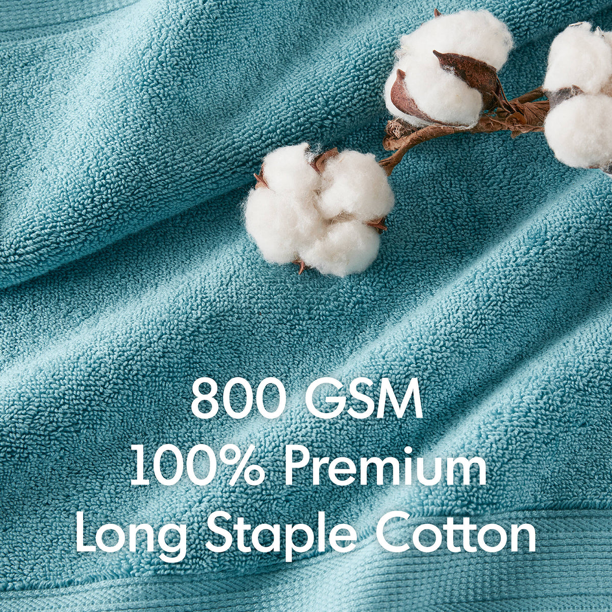 800GSM 100% Cotton Bath Sheet 2 Piece Set - Aqua