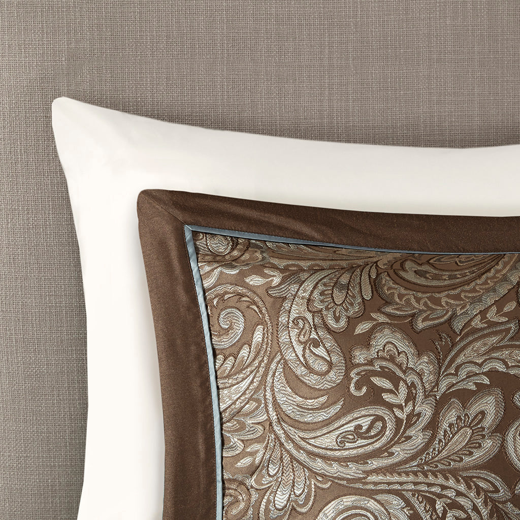 Aubrey 6 Piece Duvet Cover Set - Blue/Brown