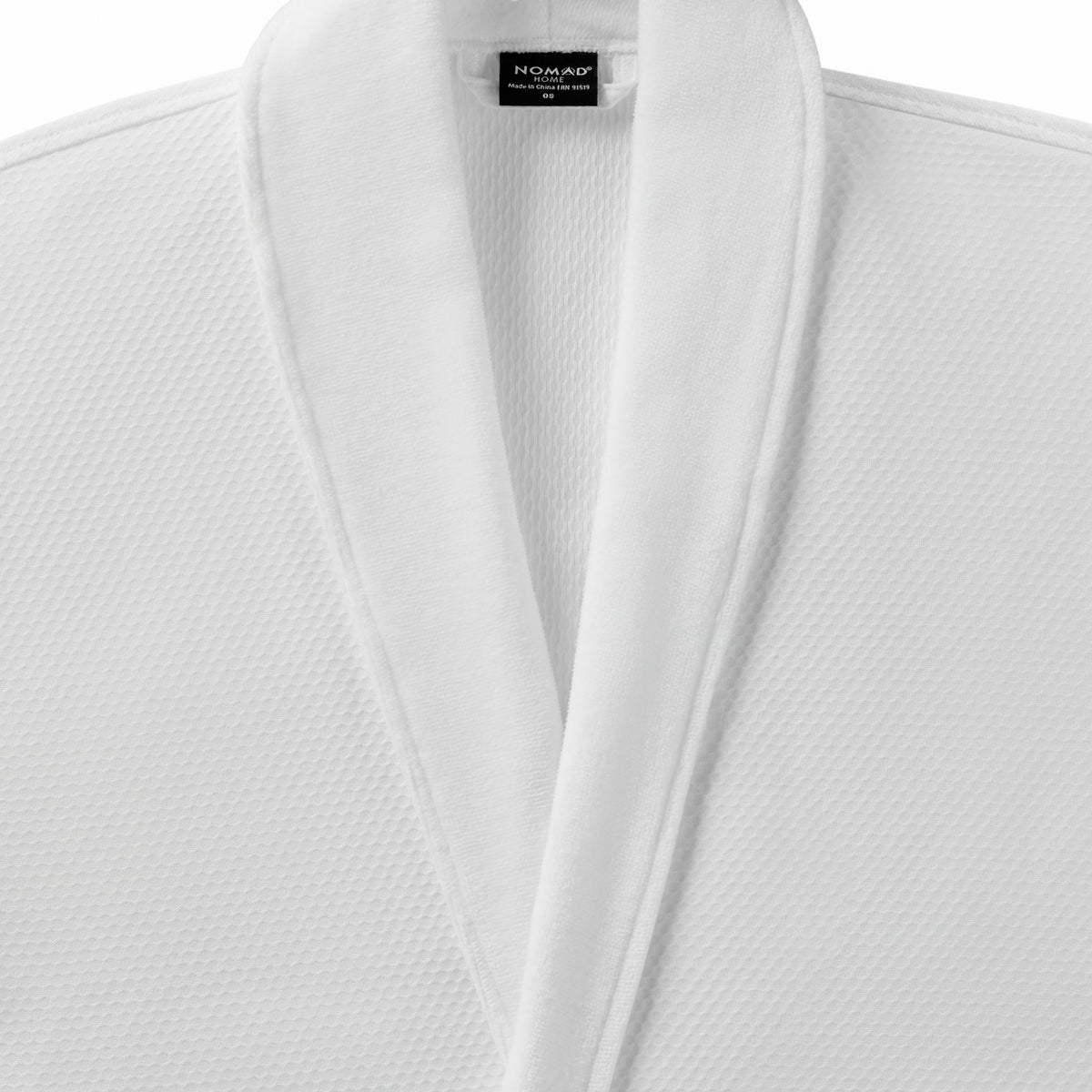 Waffle Velour Luxury Bath Robe - White