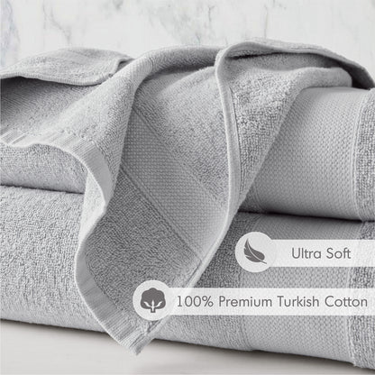 Premium Turkish Cotton 500GSM Plush Towel Set - Light Grey