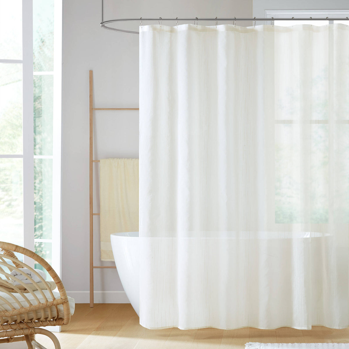 Anna Sheer Shower Curtain - Ivory