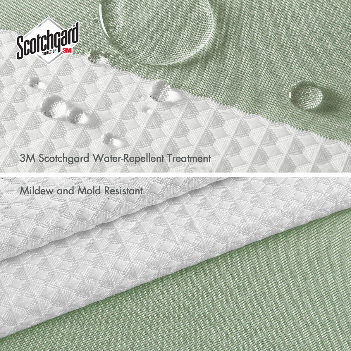 Spa Waffle Shower Curtain with 3M Treatment - Sage Green