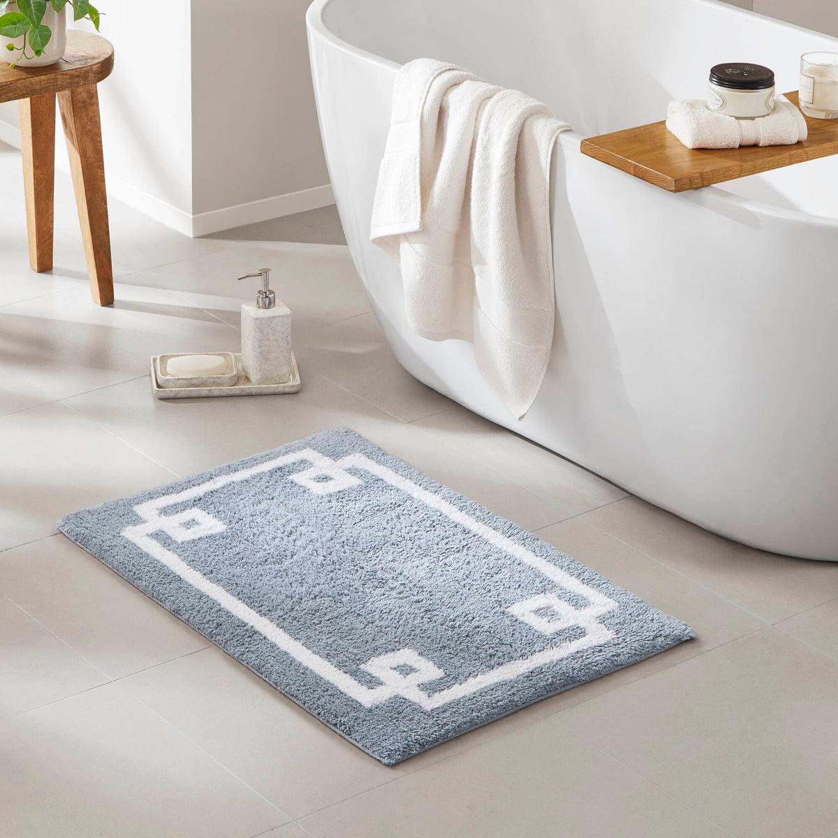Evan Cotton Tufted Bath Rug - Blue