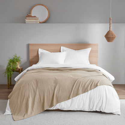Gauze 100% Cotton Lightweight Blanket - Tan