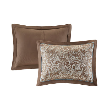 Aubrey 6 Piece Duvet Cover Set - Blue/Brown