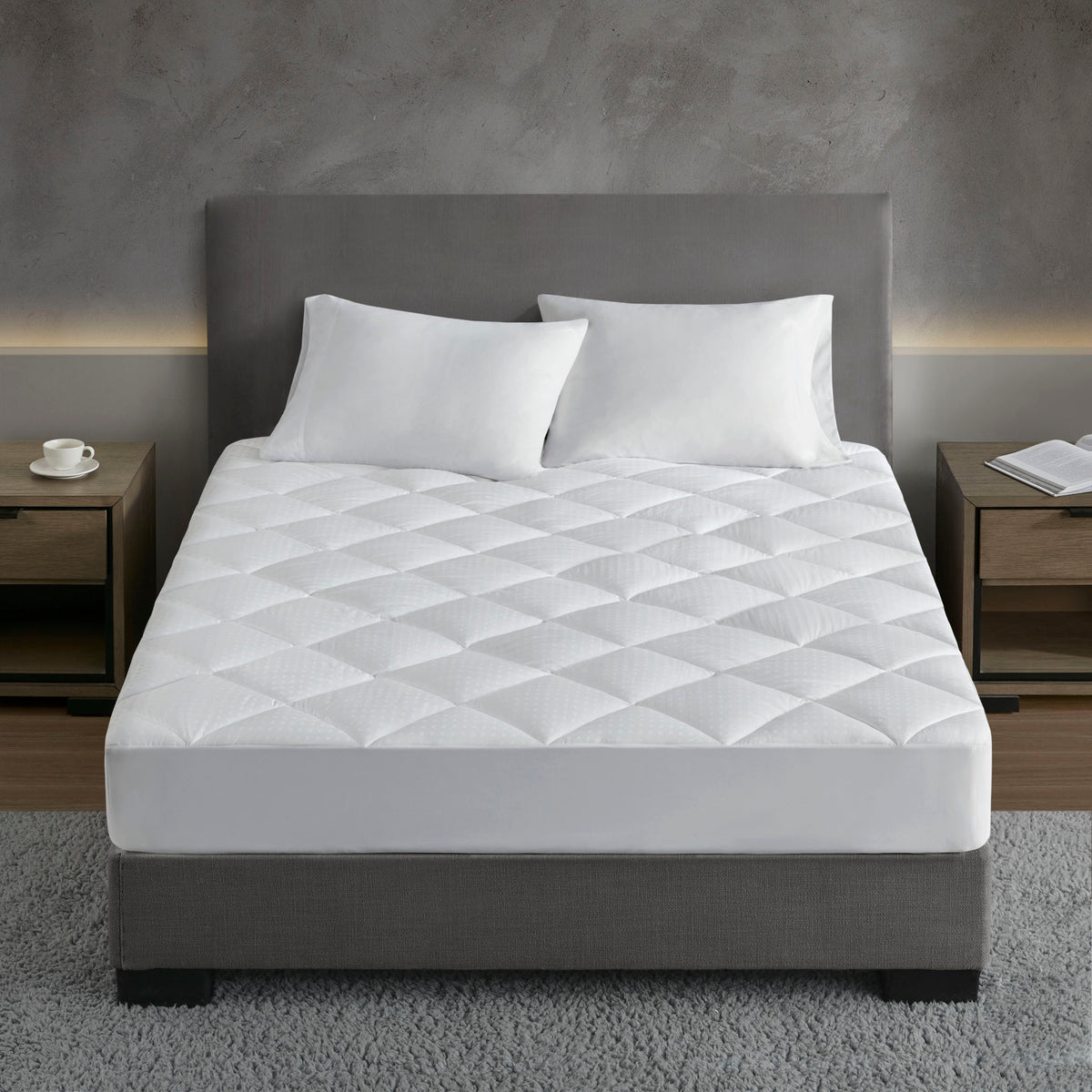 Signature Dobby Cotton Waterproof Mattress Pad - White