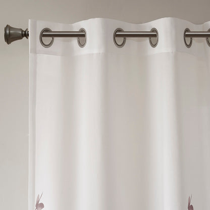 Cecily Burnout Printed Window Curtain Panel - Mauve
