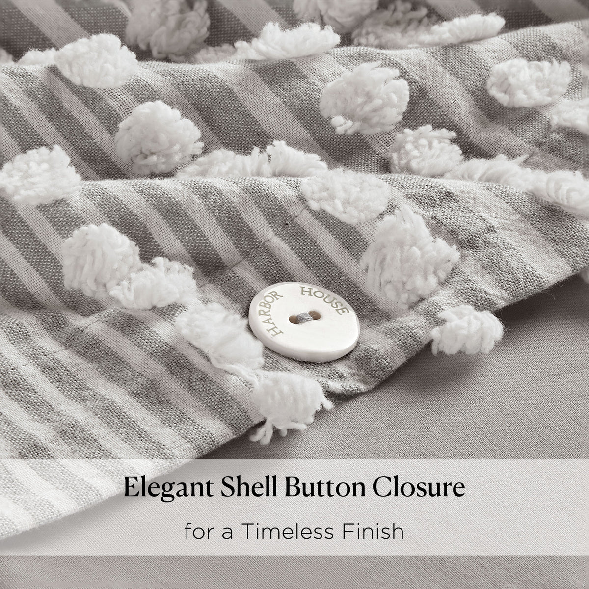 Anslee 3 Piece Cotton Yarn Dyed Duvet Cover Set - Grey