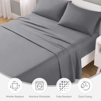 Microfiber All Season Soft Touch Sheet Set - Charcoal