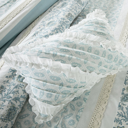 Dawn 9 Piece Cotton Percale Duvet Cover Set - Aqua