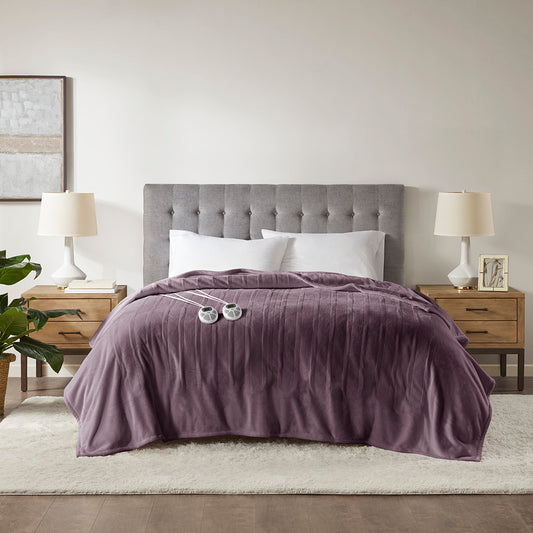 Plush Heated Blanket - Purple
