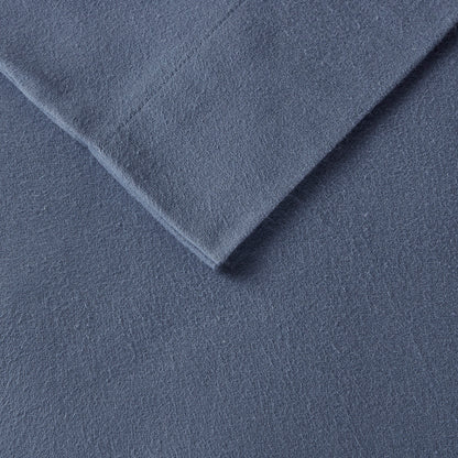 Cozy Cotton Flannel Printed Sheet Set - Blue Solid