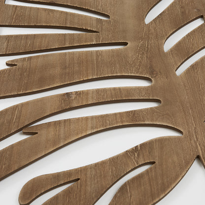 Birch Botanical Two-tone Wood Panel Wall Décor Set - Monstera