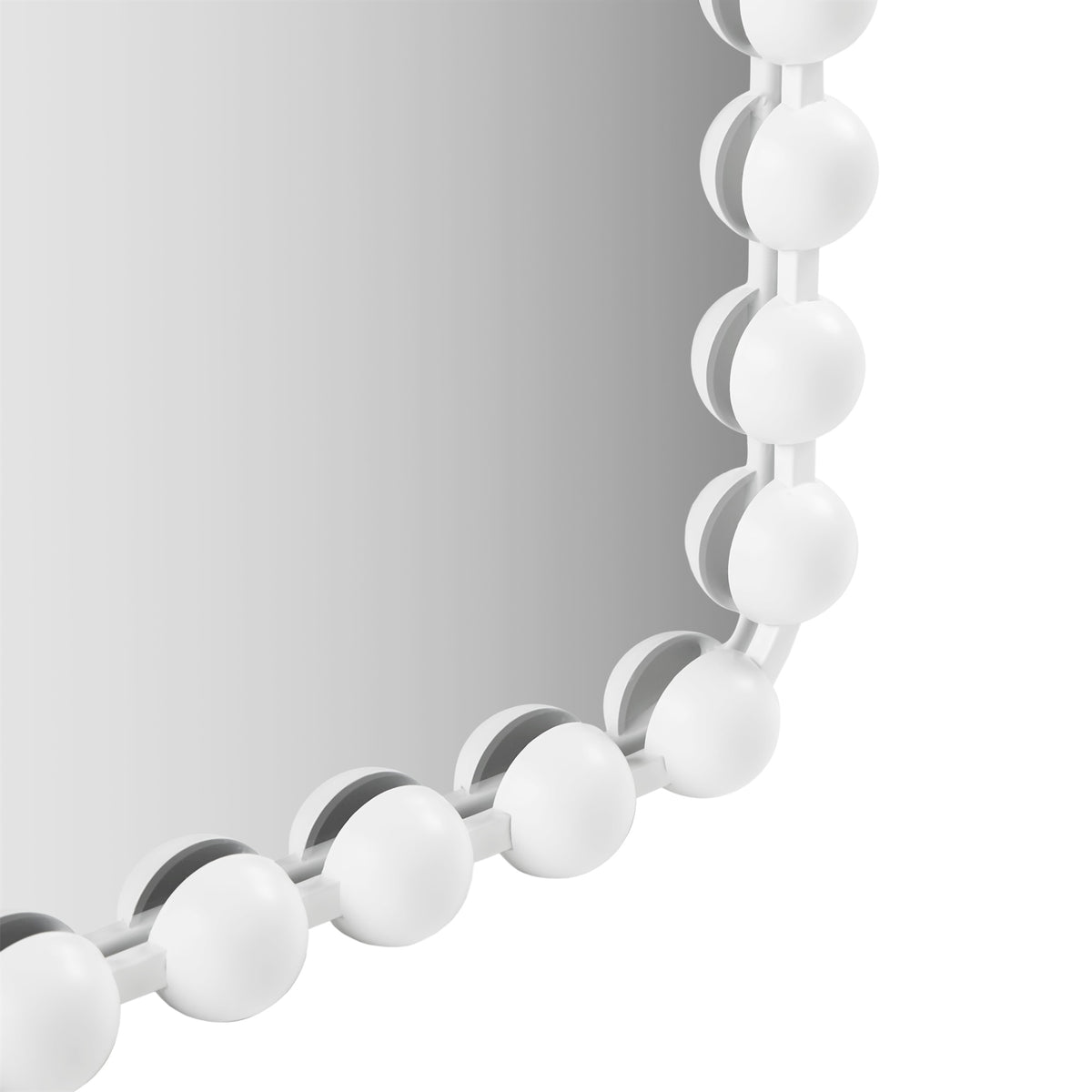 Marlowe 24X36 Rounded Rectangle Beaded Wall Mirror - White