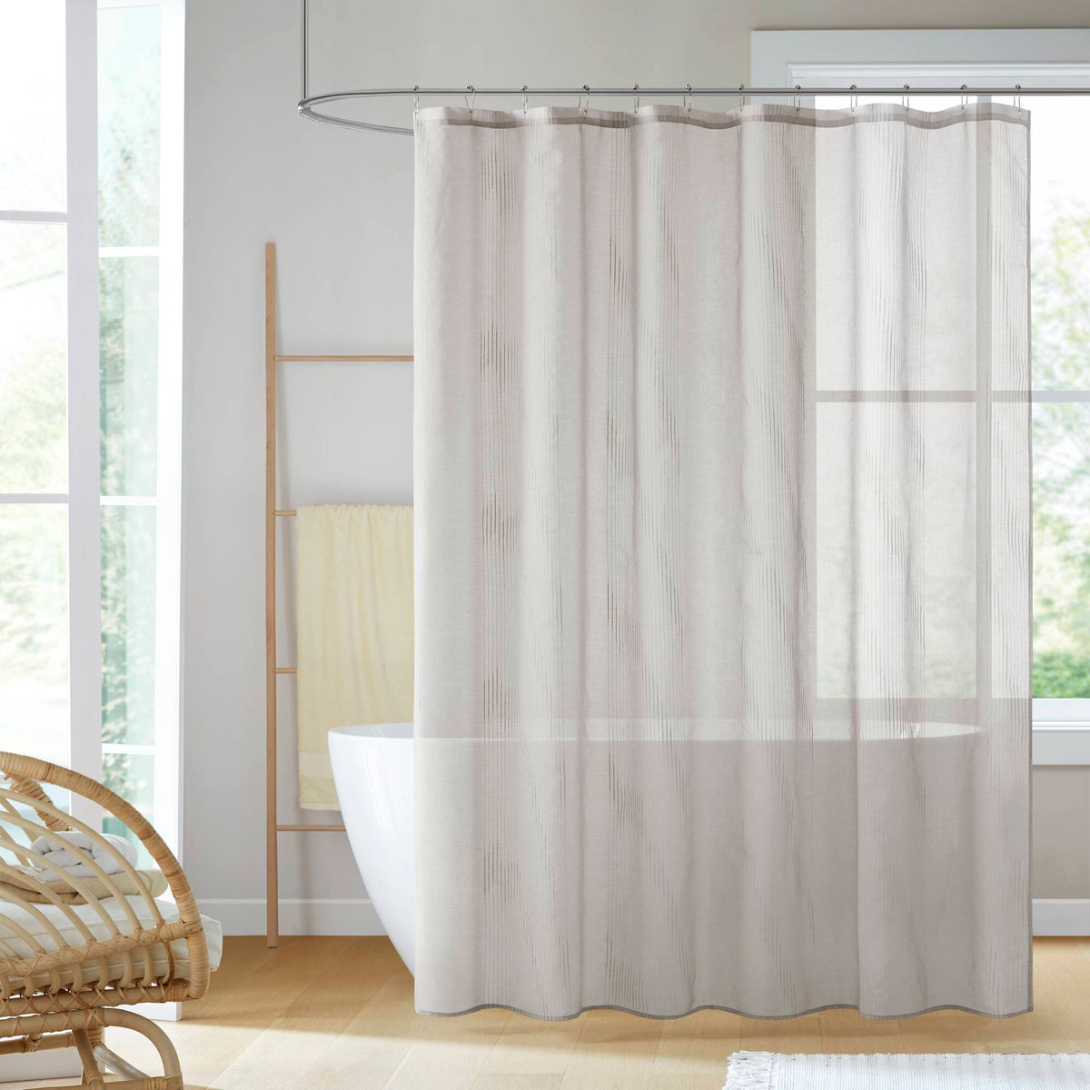 Anna Sheer Shower Curtain - Grey