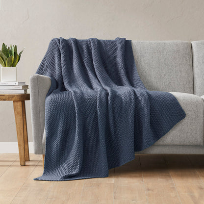 Bree Knit Throw - Indigo