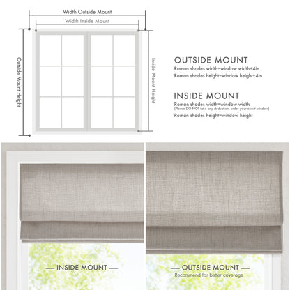 Mira Cordless Roman Shade - Grey