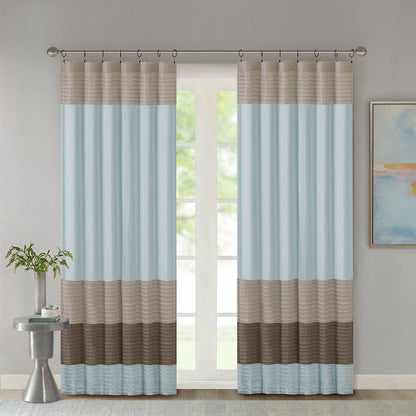Amherst Polyoni Pintuck Curtain Panel - Blue