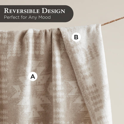 Alberta Cotton Blend Throw - Neutral Aztec