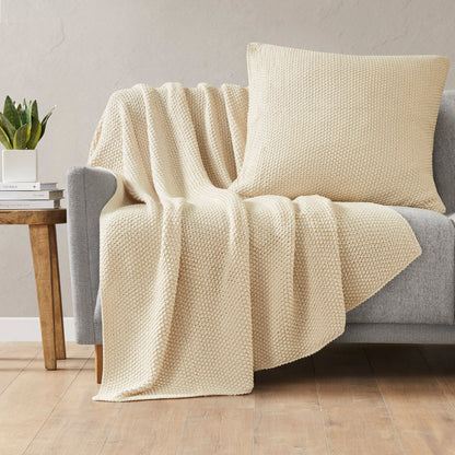 Bree Knit Euro Pillow Cover - Ivory