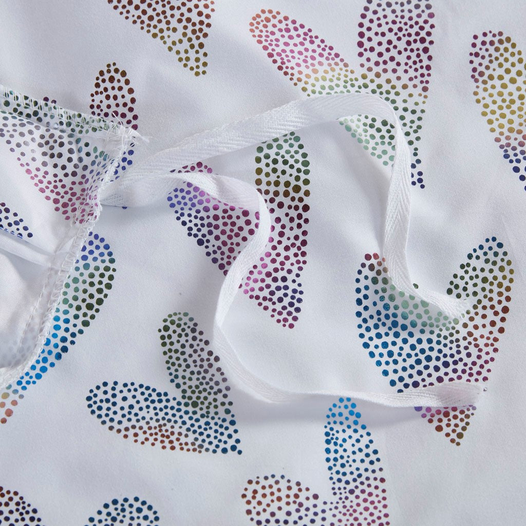 Kristie Iridescent Metallic Heart Printed Duvet Cover Set