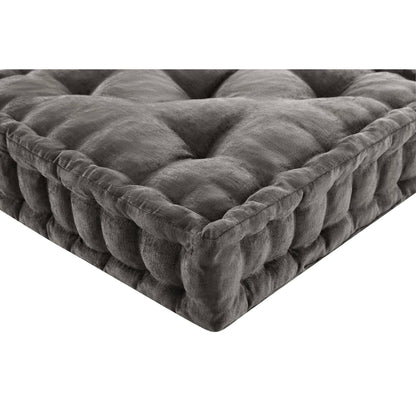 Azza Poly Chenille Square Floor Pillow Cushion - Charcoal