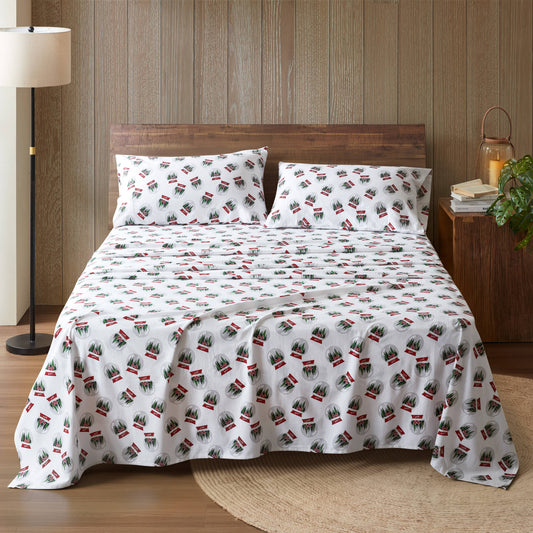 Cotton Flannel Sheet Set - Snowglobes