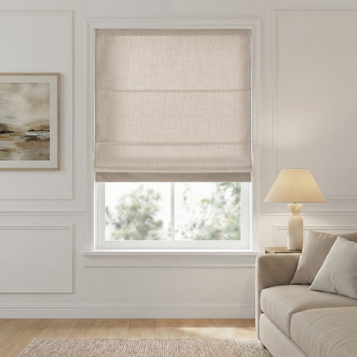 Mira Cordless Roman Shade - Neutral