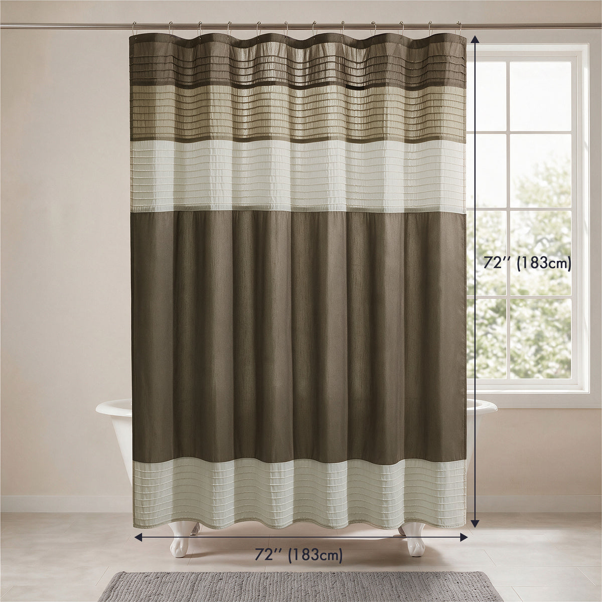Amherst Faux Silk Shower Curtain - Natural