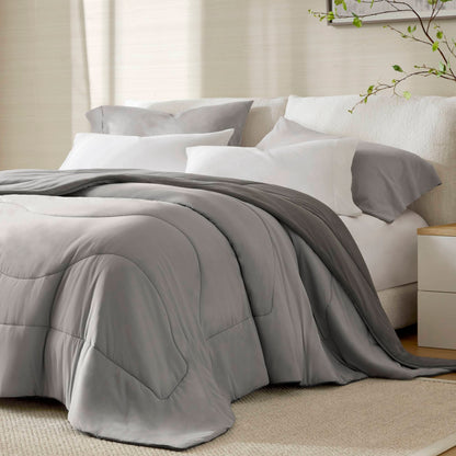 Cooling Reversible Tencel Comforter Blanket - Gray
