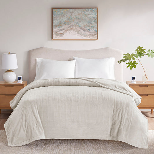 Microplush Heated Blanket with Wifi Technology - Ivory