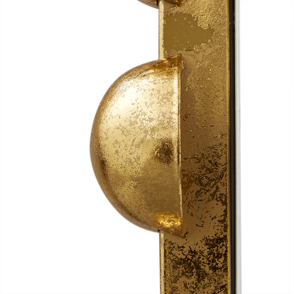 Marlowe Beaded Round Wall Mirror - Gold