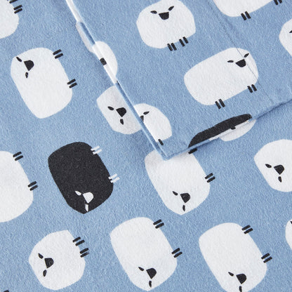 Cotton Flannel Sheet Set - Blue Sheep