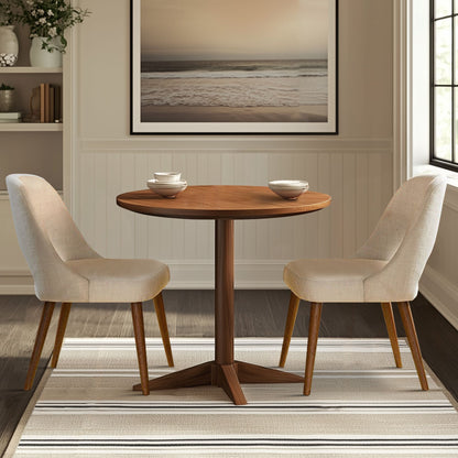 Nola Upholstered Dining Side Chairs with Cutout Back design (Set of 2) - Cream