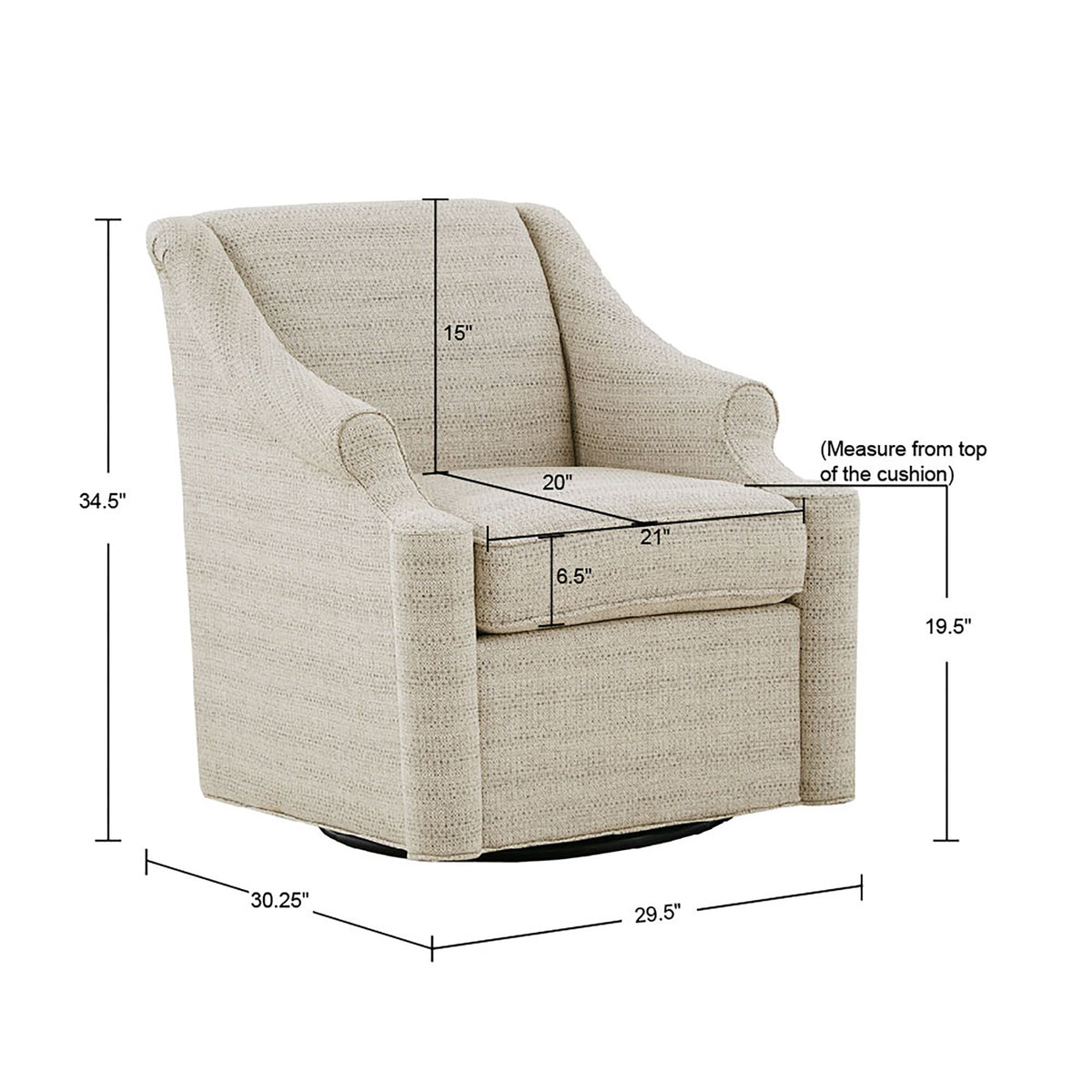 Justin Swivel Glider Chair - Grey Multi