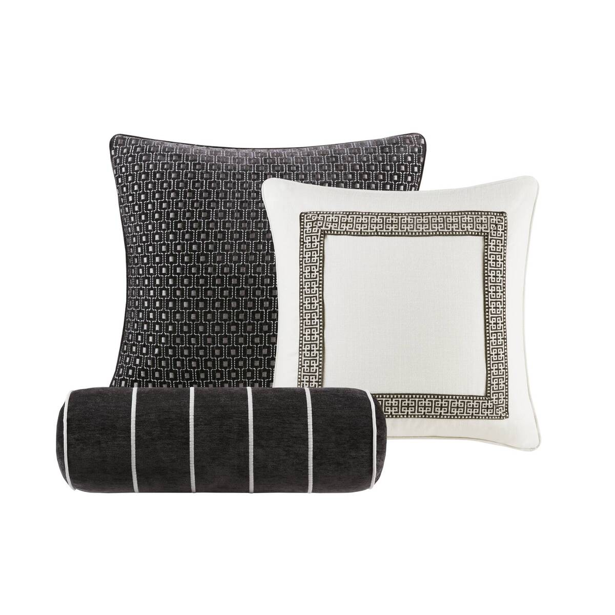 Jarvis Embroidery Oversized Duvet Style Comforter Set - Black/White