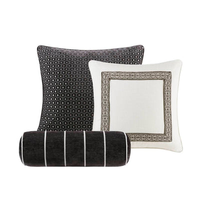 Jarvis Embroidery Oversized Duvet Style Comforter Set - Black/White
