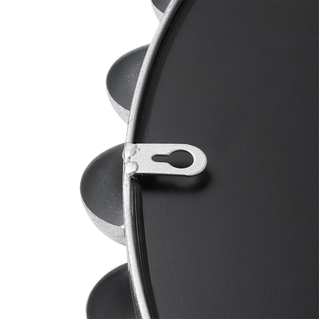 Marlowe Beaded Round Wall Mirror - Silver