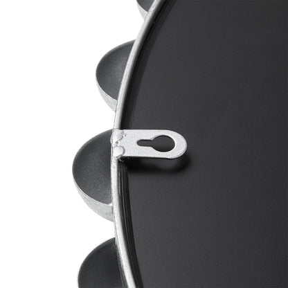 Marlowe Beaded Round Wall Mirror - Silver
