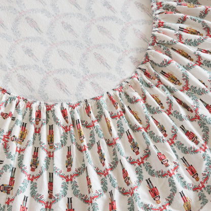 Cozy Cotton Flannel Printed Sheet Set - Scallop Nutcracker